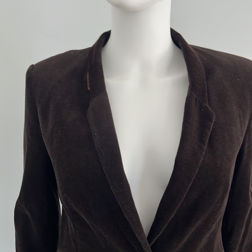 Zara Brown Blazer with Tan Elbow Patches - Picture 4 of 9